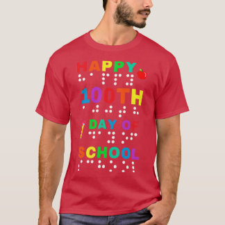 100e dag van schoolbraille visueel impaire t-shirt