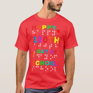 100e dag van schoolbraille visueel impaire t-shirt