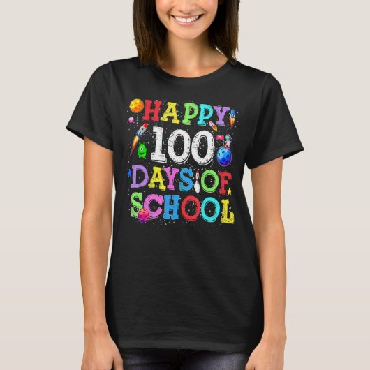 100e dag van schoolonderwijzer Kinder kinderastron T-shirt (Voorkant)
