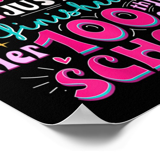 100e dag van schoolprinses Schattigee Kinder meisj Poster (Hoek)