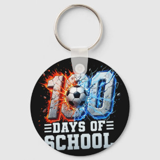 100e dag Voetbal 100 dagen school Jongens Sleutelhanger