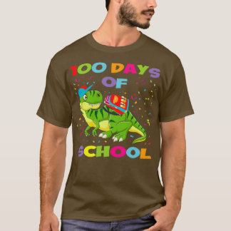 100e dagen van de school Funny Dinosaur Trex T-shirt