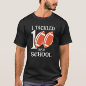 100e dagen van School-Amerikaans Football 100 dage T-shirt (Voorkant)
