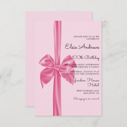 100e Eeuwige Boog & Lint Verjaardag Kaart (Voorkant / Achterkant)