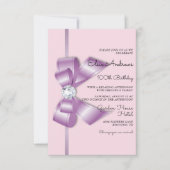 100e Eeuwige Juwelen Boog & Lint Verjaardag Kaart (Voorkant)