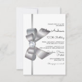 100e Eeuwige Juwelen Boog & Lint Verjaardag Kaart (Voorkant)