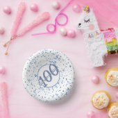100e Elegante Eeuwige Partij Blauw/Wit Papieren Kommen (Feest)
