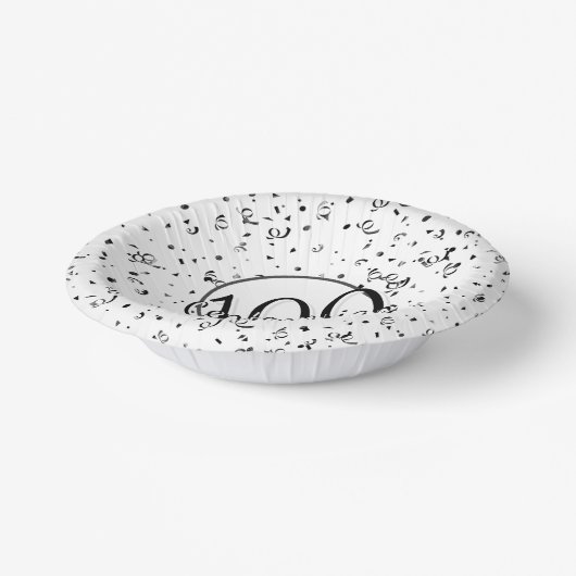 100e Elegante Eeuwige Partij Zwart/Wit Papieren Kommen (Gebogen)