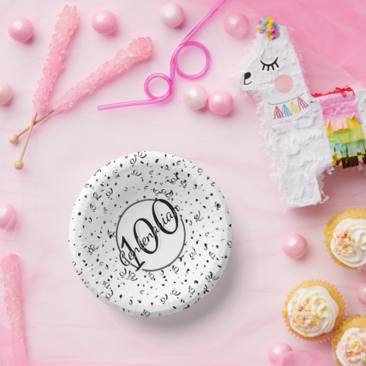 100e Elegante Eeuwige Partij Zwart/Wit Papieren Kommen (Feest)