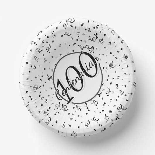 100e Elegante Eeuwige Partij Zwart/Wit Papieren Kommen (Voorkant)