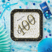 100e Elegante Partij Centenarian Zwart/Goud Papieren Bordje (Feest)