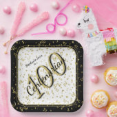 100e Elegante Partij Centenarian Zwart/Goud Papieren Bordje (Feest)