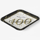 100e Elegante Partij Centenarian Zwart/Goud Papieren Bordje (Gebogen)