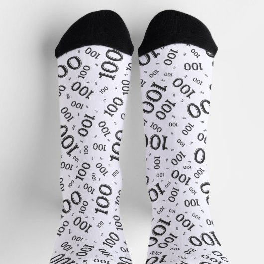 100e geboorte zwart Random Number Pattern Sokken (Top)