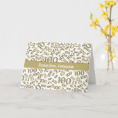 100e geboortedag nummer Pattern Gold en White Kaart (Gele Bloem)