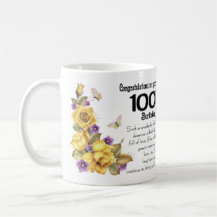 100e geelroze en Mok van botervliegen,