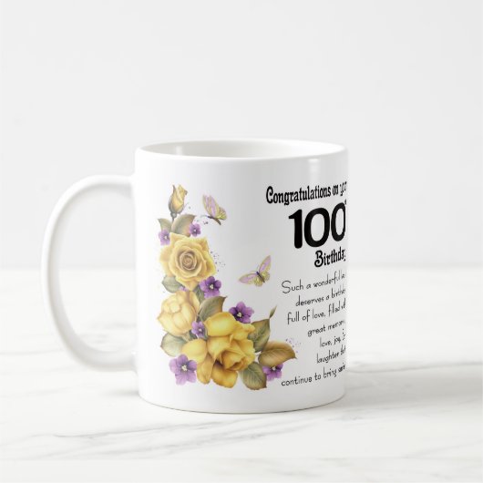 100e geelroze en Mok van botervliegen, (Links)