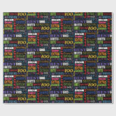 100e gepersonaliseerd monogram van de Fun-partij Cadeaupapier (Vlak)