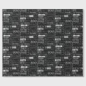 100e gepersonaliseerd monogram van de Fun-partij Cadeaupapier (Vlak)