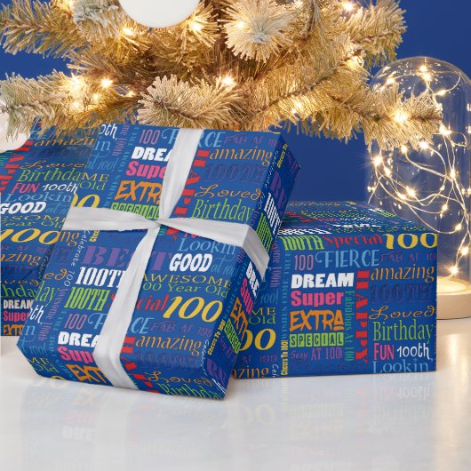 100e gepersonaliseerd monogram van de Fun-partij Cadeaupapier (Feestdagen)