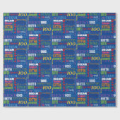 100e gepersonaliseerd monogram van de Fun-partij Cadeaupapier (Vlak)