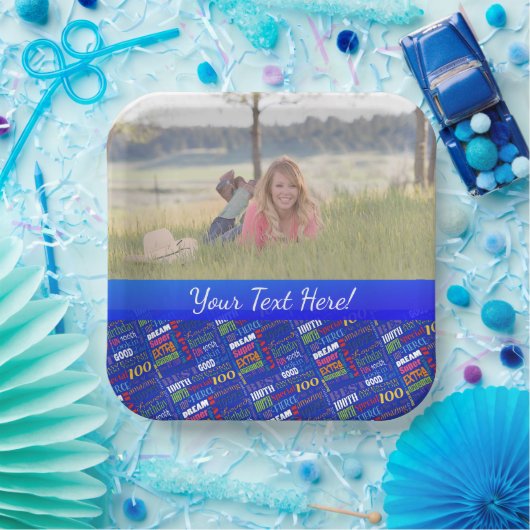 100e gepersonaliseerd monogram van de Fun-partij Papieren Bordje (Feest)