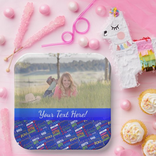 100e gepersonaliseerd monogram van de Fun-partij Papieren Bordje (Feest)