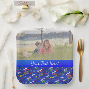 100e gepersonaliseerd monogram van de Fun-partij Papieren Bordje