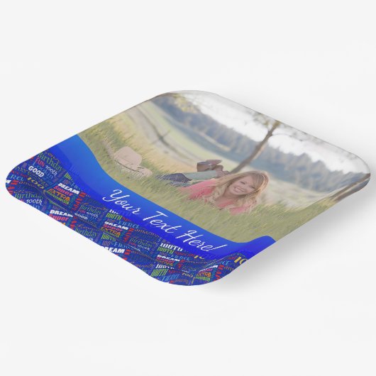 100e gepersonaliseerd monogram van de Fun-partij Papieren Bordje (Gebogen)