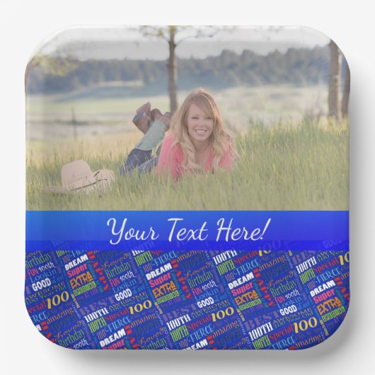 100e gepersonaliseerd monogram van de Fun-partij Papieren Bordje (Voorkant)