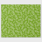 100e Groen/Wit Willekeurig Getal Patroon Medium Cadeaupapier (Vlak)