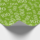 100e Groen/Wit Willekeurig Getal Patroon Medium Cadeaupapier (Hoek)