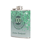 100e & Groene Glitter & Drink Quote Heupfles (Links)