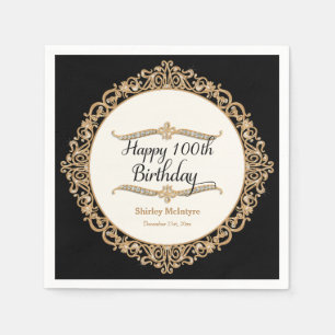 100e Happy Birthday Party Celebration Round Decor Servet