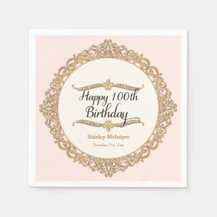 100e Happy Birthday Party Celebration Round Decor Servet