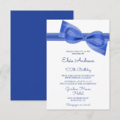 100e honderdste verjaardag van Blue Bow & Ribbon Kaart (Voorkant / Achterkant)