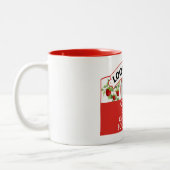 100e jaar oude Cute Red Strawberry-Mok Tweekleurige Koffiemok (Links)