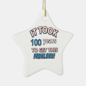 100e jaar verjaardagsdesign keramisch ornament (Rechts)