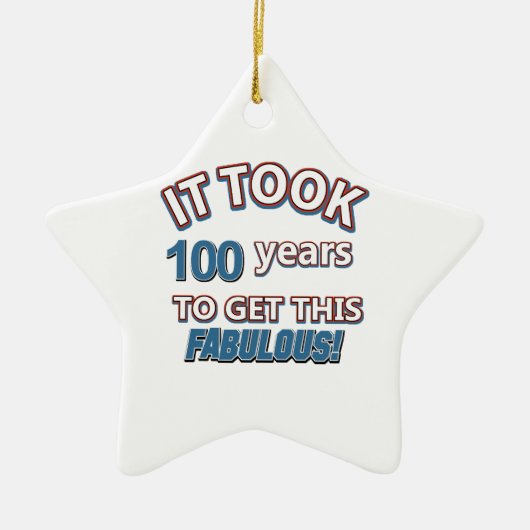 100e jaar verjaardagsdesign keramisch ornament (Voorkant)