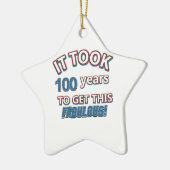 100e jaar verjaardagsdesign keramisch ornament (Links)