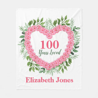 100e jaarmandje - 100 jaar vol design fleece deken