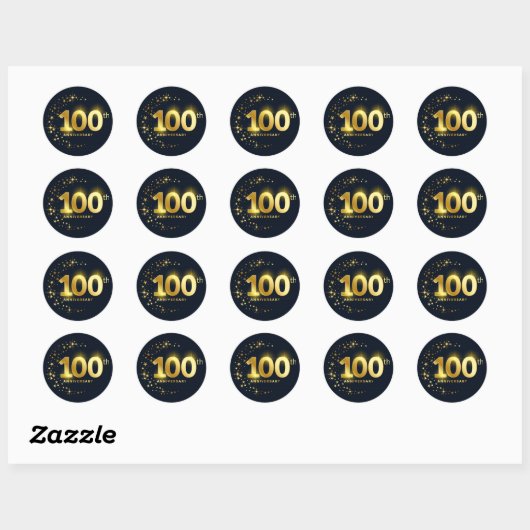 100e Jubileum-envelopzegel Ronde Sticker (Vel)