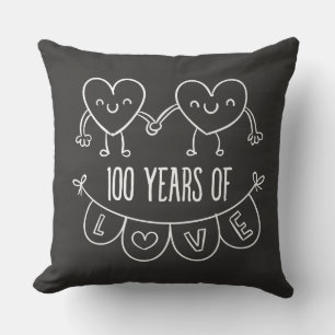 100e Jubileum Gift Chalk Hearts Kussen