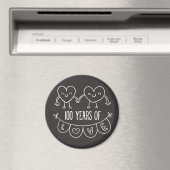 100e Jubileum Gift Chalk Hearts Magneet (Insitu (Vaatwasser))
