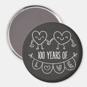 100e Jubileum Gift Chalk Hearts Magneet (Voorkant / Achterkant)