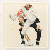 100e Jubileum honkbal Glazen Onderzetter (Voorkant)