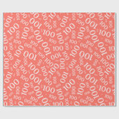100e koraal / wit willekeurig aantal patroon mediu cadeaupapier (Vlak)