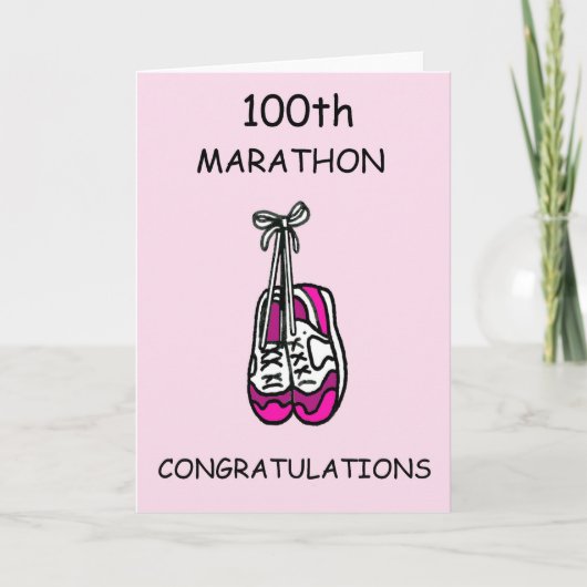 100e marathon gefeliciteerd met haar kaart (Voorkant)