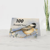 100e Mooie Jaar Charmante Chickadee Kaart (Voorkant)