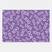 100e Paars nummer geboorte patroon 100 Inpakpapier Vel (Voorkant)